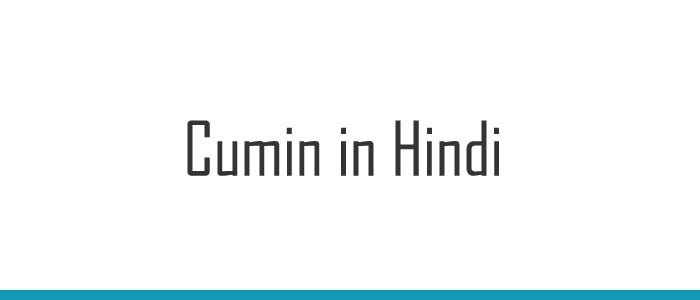 Cumin in Hindi