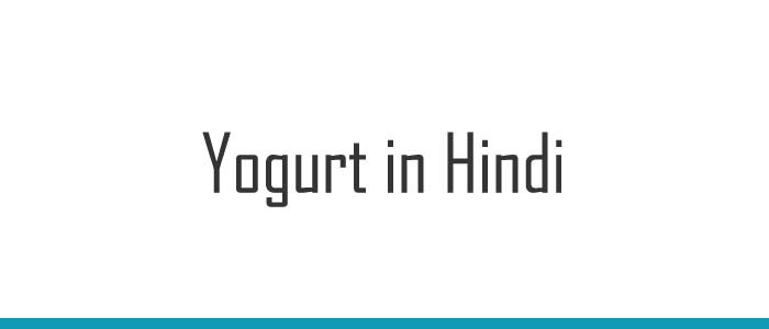 Yogurt in Hindi