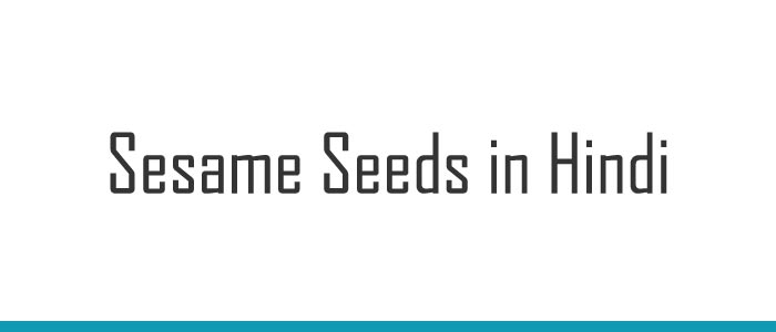 Sesame Seeds in Hindi