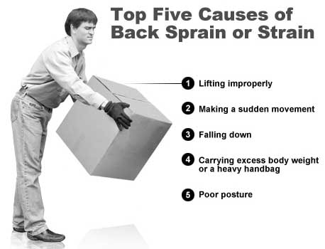 Low back sprain Sudden injury to spine can cause low back spine