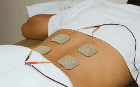Electro therapy Physiotherapy eletrical simulation of low back spine